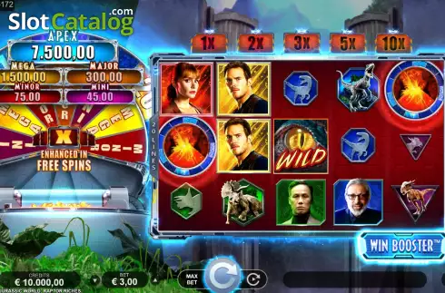 Reels Screen. Jurassic World Raptor Riches slot