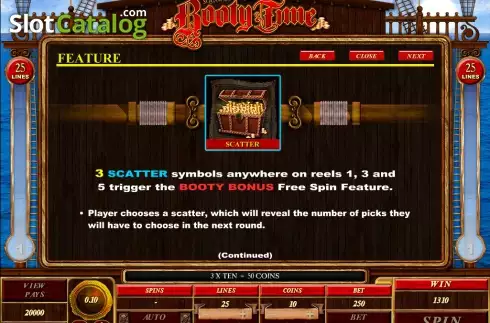 Screen4. Booty Time slot