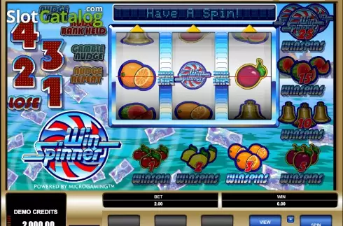 Screen2. Win Spinner slot