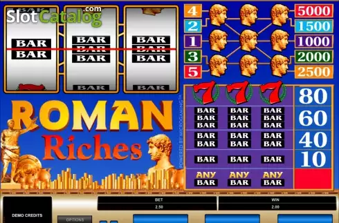 Win screen. Roman Riches slot