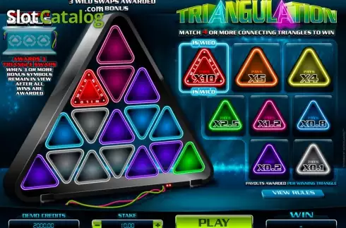 Reels screen. Triangulation slot