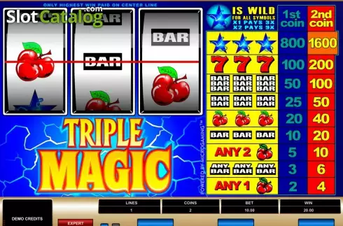 Win screen. Triple Magic slot