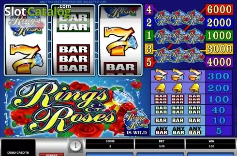 Reel Screen. Rings and Roses slot