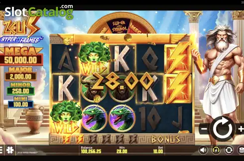 Win Screen 2. Zeus Hyper Frames slot