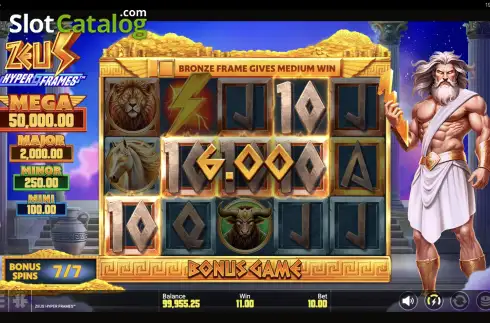 Bonus Game 3. Zeus Hyper Frames slot