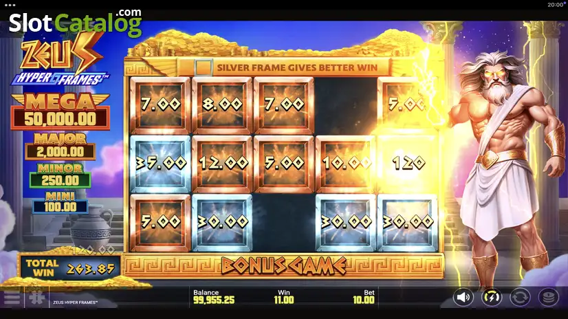 Zeus Hyper Frames by Snowborn Games Bonus Game zeus-hyper-frames