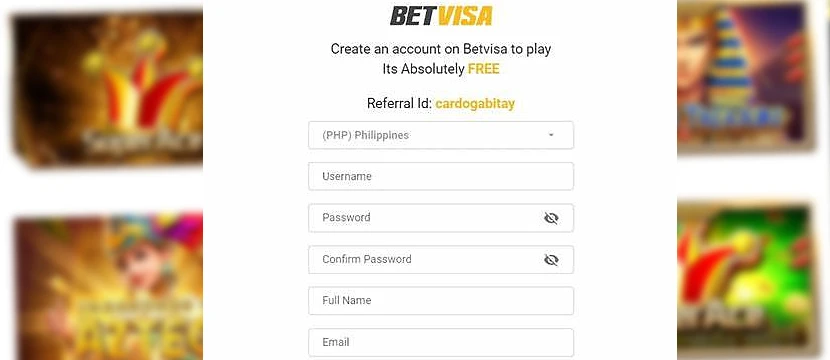 Registration in the Betvisa Application Registration in the Betvisa Application
